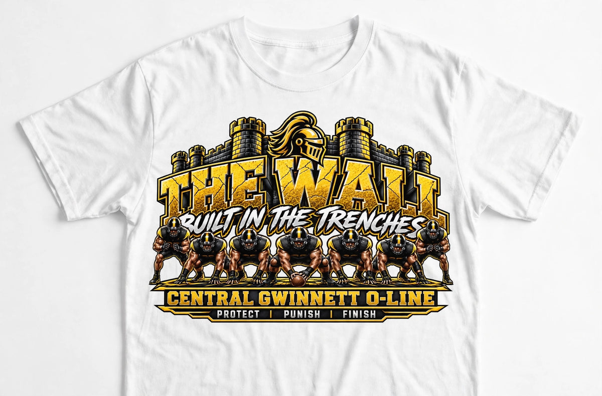 Central Gwinnett O-Line The Wall Tee